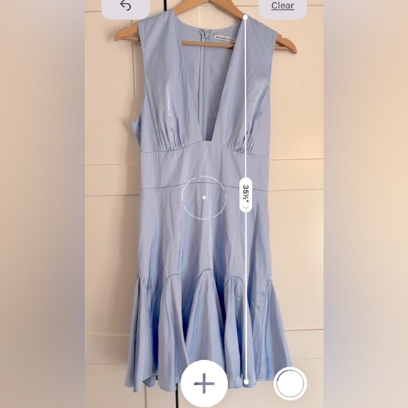 Abercrombie and Fitch Plunge Satin Mini Dress in Blue Size Medium Tall - Picture 8 of 8